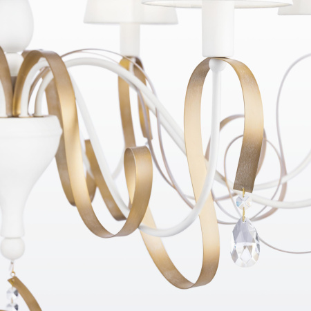 Люстра 8*E14 40Вт Белый с Золотом IP20 Intreccio ARM010-08-W Maytoni