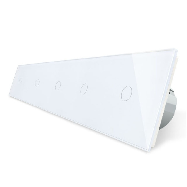 Сенсорный выключатель 5 клавиш (1-1-1-1-1), 5 постов Белый Livolo