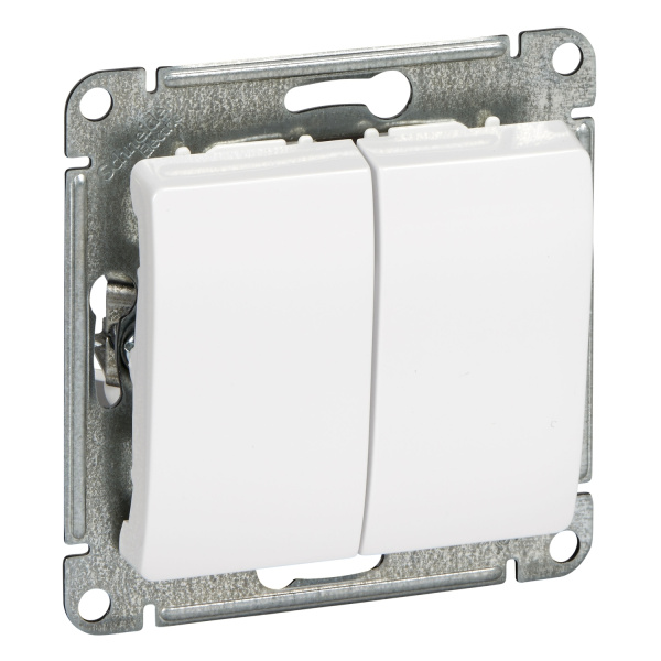 GLOSSA  Механизм выключателя СУ 2-кл. 10А белый IP20 (кр.20шт) Schneider Electric