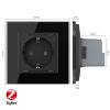 Розетка электрическая ZigBee (Wi-Fi) с заземлением защитными шторками 16A 1 пост Черная Livolo