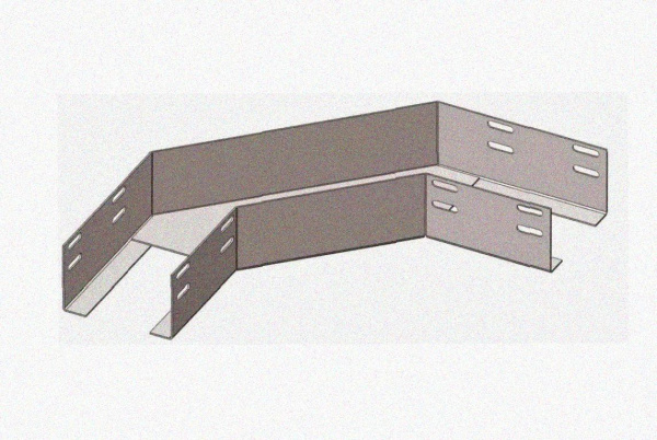 Лоток угловой замковый глухой КГЗГ 500х50-90 УХЛ1 поворот на 90, оцинкованный лист, S1,5