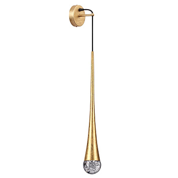 Настенный св-к IP20 GU10 LED max 6W GOTA прозрачн/золот фольг-ние ODEON LIGHT