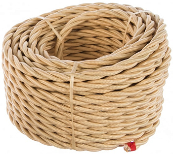 Кабель текстильный круглый Electraline ПУГВ 3х2,5 песочное золото