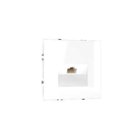 Розетка компьютерная встраиваемая Voltum S70 RJ45 КАТ.6, (белый глянцевый)