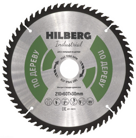 Диск пильный Industrial Дерево 210*30*60Т HW212 Hilberg