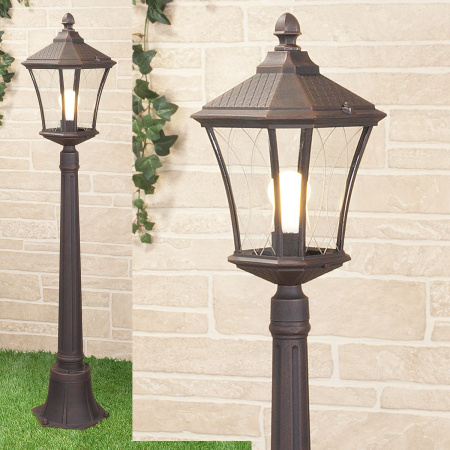 Уличный светильник на столбе 1*E27 капучино IP44 Virgo F (a031924) Elektrostandard