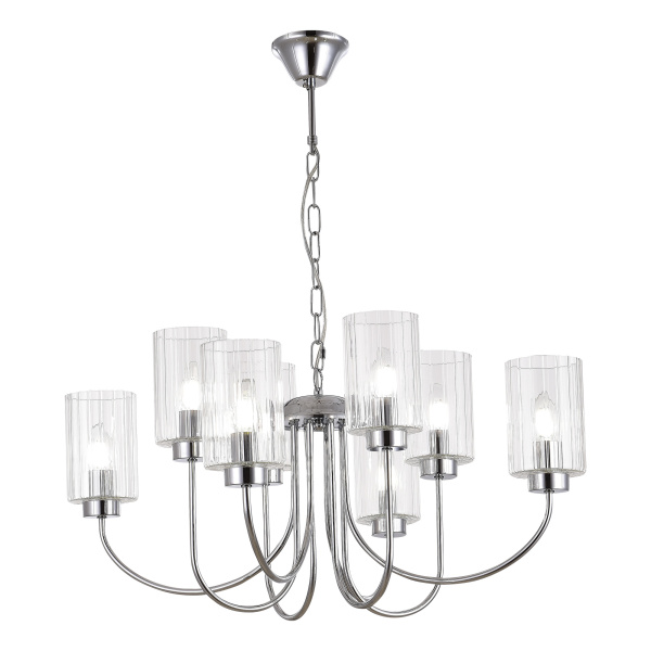 Люстра подвесная Хром/Прозрачный E14 8*40Вт SLE1127-103-08 EVOLUCE