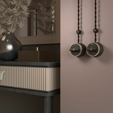 Переключатель одноклавишный (мокко матовый/хром) Vintage ОУ IP20 Werkel