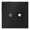 Розетка телевизионная встраиваемая Voltum S70 оконечная TV+SAT, (черный матовый)
