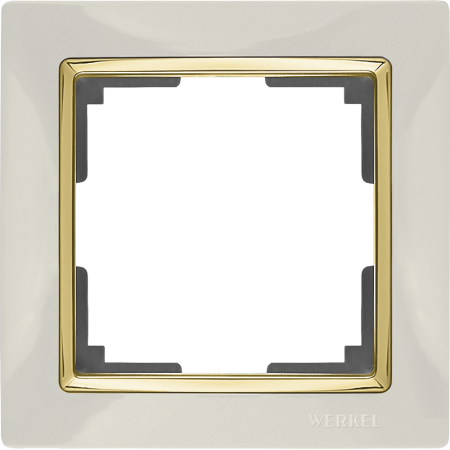 Snabb Рамка горизонт/вертик 1 пост . слоновая кость/золото IP20 Werkel