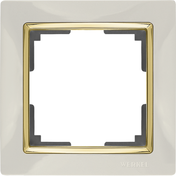 Snabb Рамка горизонт/вертик 1 пост . слоновая кость/золото IP20 Werkel