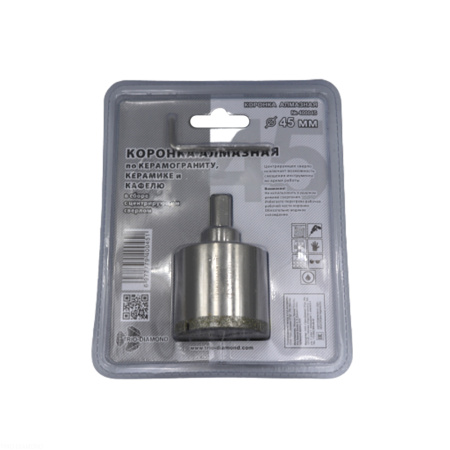 Коронка алмазная по керамике и кафелю с центрирующим сверлом 45мм 400045 Trio-Diamond
