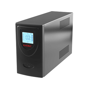 Линейно-интерактивный ИБП ДКС серии Info LCD, 2000 ВА/1200 Вт, 1/1,2xIEC C13, 2xSchuko, USB + RJ45, LCD, 2x9Aч DKC
