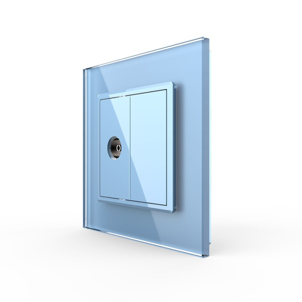 Розетка ТВ Синяя Livolo