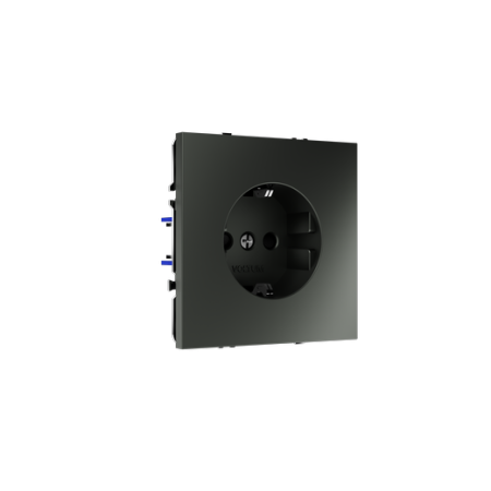 Розетка встраиваемая Voltum S70 с заземлением и защитными шторками, 16А, (титан)