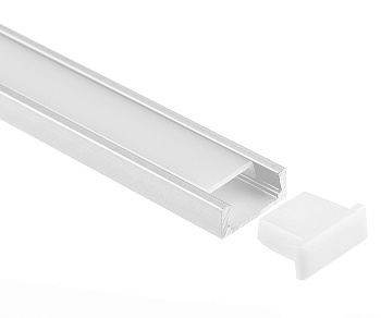 Donel Накладной алюминиевый анодированный профиль, 16х7х2000. В комплекте матовый экран, 2 торцевые заглушки,Серия:DN8ALE