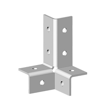 Угловой соединитель 3 профилей 3D, толщ. 4,0 мм, гальван. цинк Ostec
