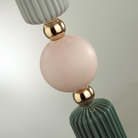 Торшер E27 1*60W 4861/1F CANDY золотой/раноцветн.керамика/стекло ODEON LIGHT