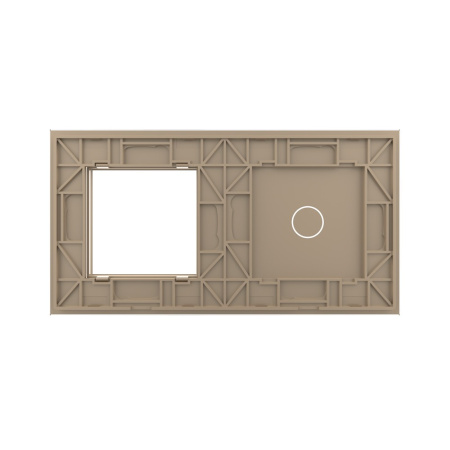 Панель двойная: 1 выключатель + 1 розетка Золотая Livolo