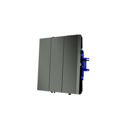 Выключатель встраиваемый Voltum S70 трехклавишный 10А, (титан)