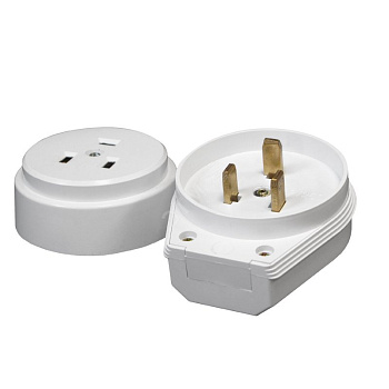 Разъем РШ-ВШ 32А 250В 2P+PE (ОУ) пластиковый бел, PROxima EKF