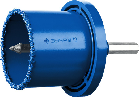 Набор кольцевых коронок "Профессионал" c карбид-вольфрамовым нанесением, 8 предм. в кейсе: коронки d 33, 53, 67, 73, 83 мм, основание, сверло ЗУБР