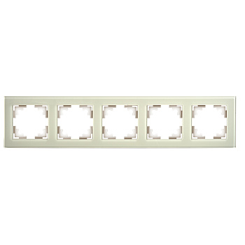 Рамка 5-местная, стекло, STEKKER, GFR00-7005-07, серия Катрин, дымчатый