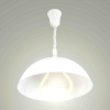 16-24 Светильник декоративный, подвесной, "Мисам", пластик, 1хЕ27 15Вт, 230В, белый, шнур с лифтовой системой белый, 400-600мм, крепление п... APEYRON