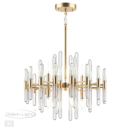 Люстра E14 8*40W STIKA золотой/стекло ODEON LIGHT