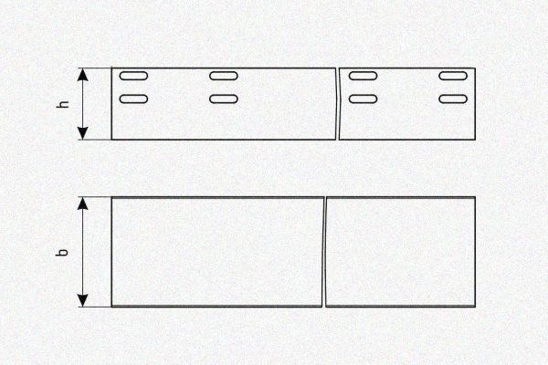 Лоток глухой ЛМГ 400х300х3000 УТ1,5, оцинкованный лист, S1,5