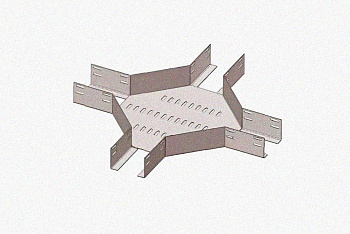 Лоток крестообразный глухой КМГ 100х25 УТ1,5, оцинкованный лист S1,0