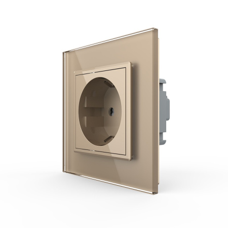 Розетка 1 модуль Золотая Livolo