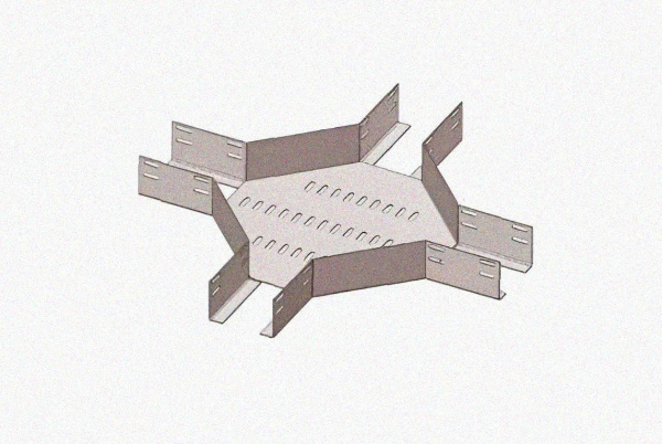 Лоток крестообразный глухой КМГ 100х25 УТ1,5, оцинкованный лист S1,0