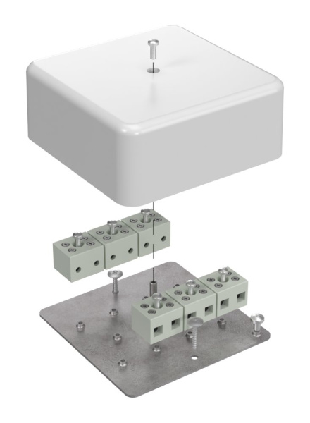 Коробка огнестойкая для кабель-канала 40-0470-FR6.0-12 Е15-Е60 (латунь) 103х103х45 Промрукав (22 шт/уп)