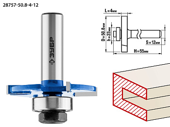 50,8x4мм, хвостовик 12мм, фреза горизонтально-пазовая ЗУБР