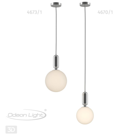 Подвес E27 1*40W (тип лампы СВЕЧА) 220V OKIA хром/белый ODEON LIGHT