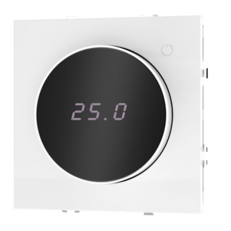 Терморегулятор электронный Voltum S70 с индикацией и датчиком, для теплого пола, (белый глянцевый)