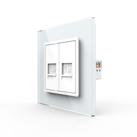 Розетка КОМП RJ-45 двойная Белая Livolo