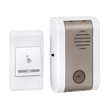 Звонок беспр, на батарейках 003 (бел,-сер, 36 мелод, с индик, 2х1,5В АA дист, 80м) Basic EKF