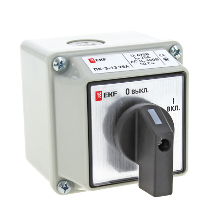 Переключатель кулачковый ПК-3-13 25А 3P "ВКЛ-ВЫКЛ" IP54 PROxima EKF