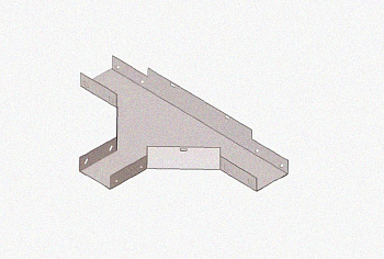 Лоток тройниковый глухой ОТГ 400х100 УХЛ1, оцинкованный лист S1,5