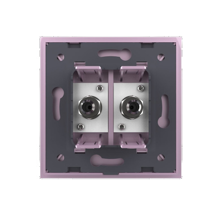 Розетка спутниковая SAT двойная Розовая Livolo