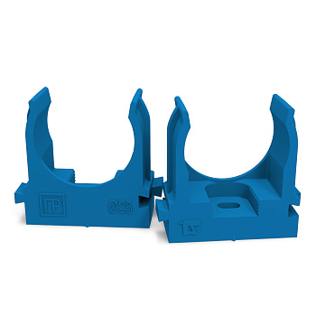 Крепеж-клипса для труб для прямого монтажа синяя d25 мм (100шт/700шт уп/кор) Промрукав