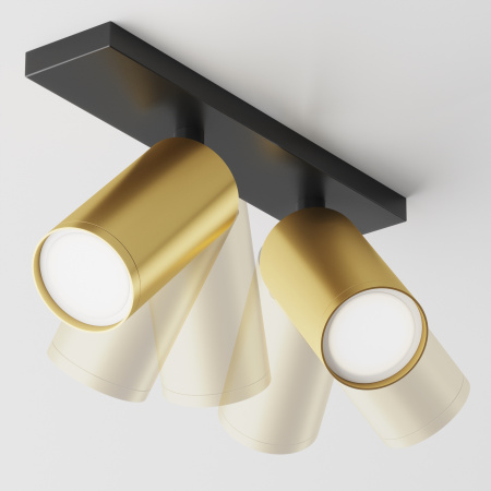 Потолочный светильник 2*GU10 10Вт Черный и Матовое золото IP20 Ceiling & Wall C051CL-U-02BMG Technical Maytoni