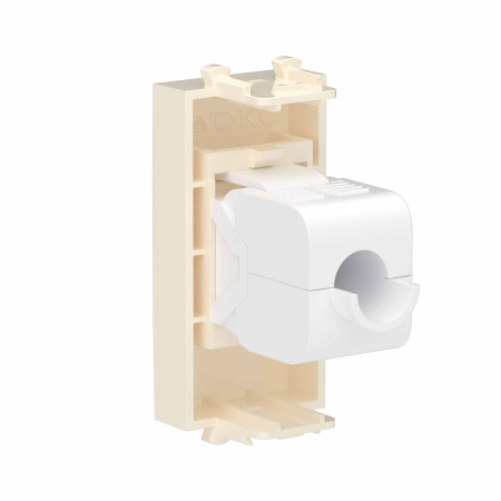 Компьютерная розетка RJ-45 без шторки модульная, кат.6, "Avanti", "Ванильная дымка", 1 модуль DKC