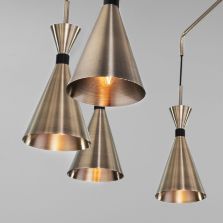 Люстра в стиле лофт 10*E14 60Вт латунь, черный IP20 Glustin (316/10 латунь / черный) Bogate's