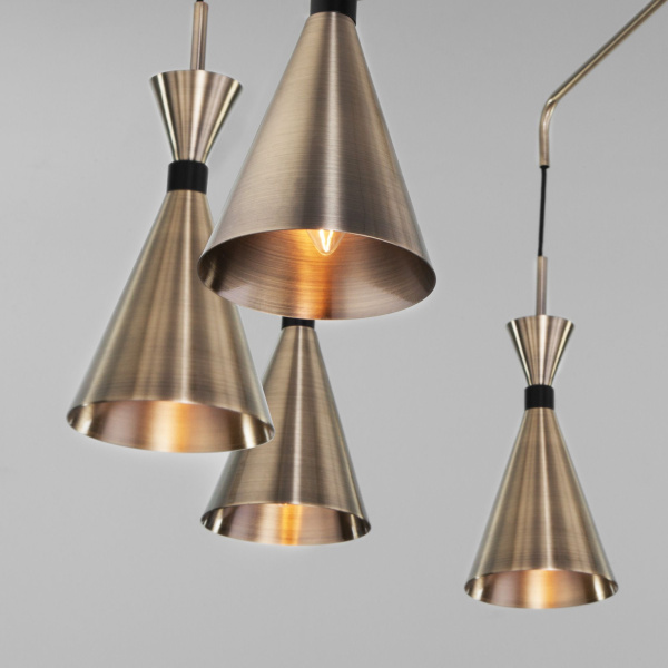 Люстра в стиле лофт 10*E14 60Вт латунь, черный IP20 Glustin (316/10 латунь / черный) Bogate's