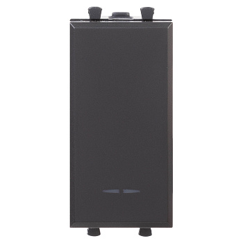 Кнопка модульная, "Avanti", "Черный матовый", 1 модуль DKC