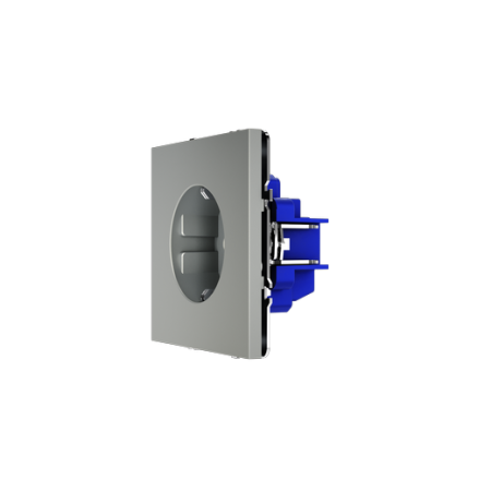 Розетка встраиваемая Voltum S70 с заземлением 16А, (сталь)