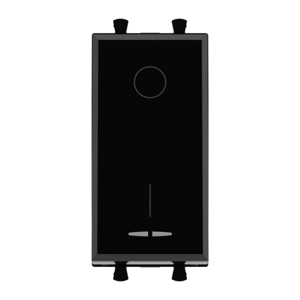 Выключатель двухполюсный одноклавишный модульный, "Avanti", "Черный квадрат", 1 модуль DKC